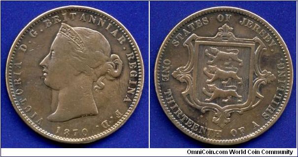 1/13 shilling.
Victoria (1837-1901).


Br.