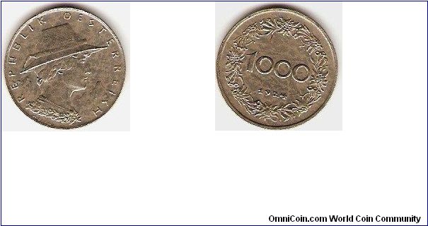 Republic
1000 kronen
copper-nickel