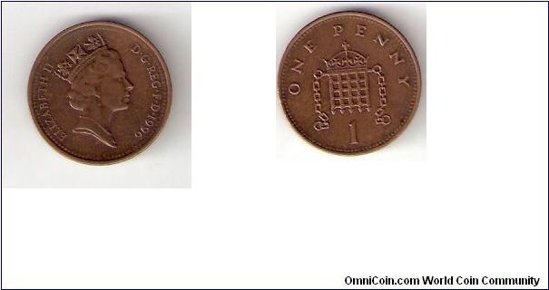 England 1996 1 Penny Coin