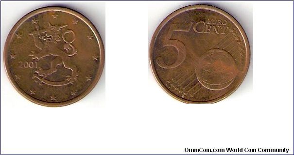 Finland 

2001 

5 Euro Cents