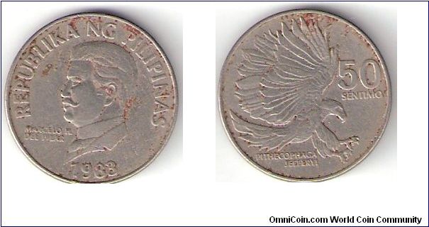 Philippines 

1983 

50 Sentimos Coin