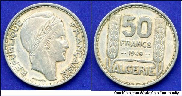 50 Francs.
Republique Francaise.
Franch Algeria.
Mintage 18,000,000 units.


Cu-Ni.