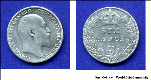 6 pence.
Edward VII (1901-1910).


Ag925f. 3,01gr.
