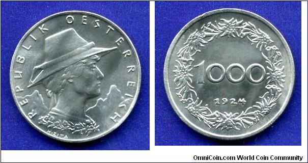 1000 crones.
Austrian republic.
Pre-reform - kronens - coinage.


Cu-Ni.