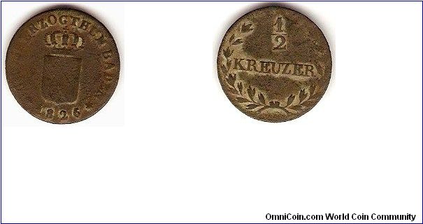 Grand Duchy of Baden
1/2 kreuzer