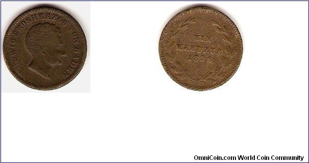 Grand Duchy of Baden
1 kreuzer
grand duke Ludwig