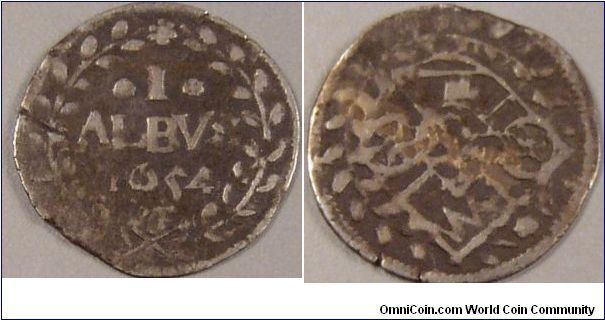 1654 1 Albus (2 Kreuzer) German States Mainz KM# 100