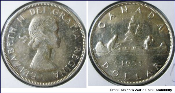Canada, Queen Elizabeth II, One dollar. 1954. XF