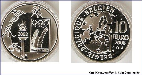 10 euro
Belgian Olympic Team
0.925 silver 0.075 copper
18.75 gram
mintage 20,000