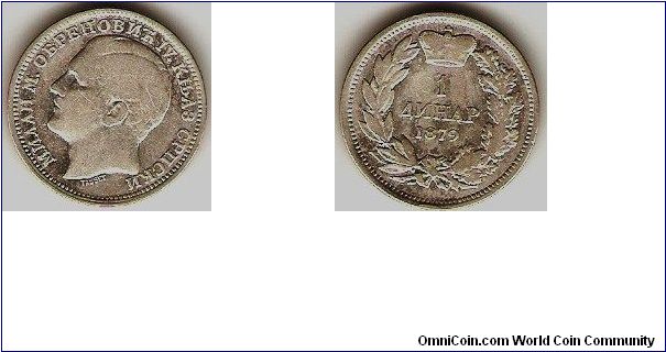 Kingdom
Milan Obrenovich IV
1 dinar
silver