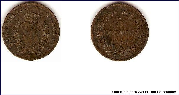 5 centesimi
bronze