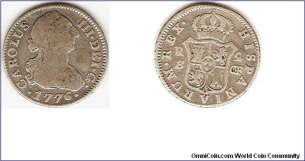 2 reales
Carlos III, by the grace of God, king of Spain