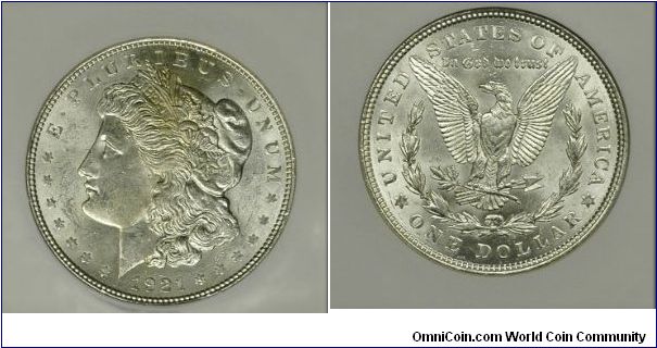 Morgan Dollar 1921 NGC MS 62