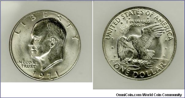 Eisenhower Dollar 1971 NGC MS 65