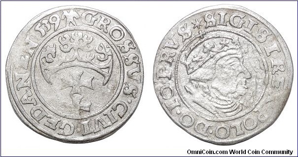 GDANSK/DANZIG (MUNICIPAL)~AR Groschen 1539.