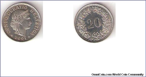 Switzerland

Year: 2001
Denomination:
20 Rappen