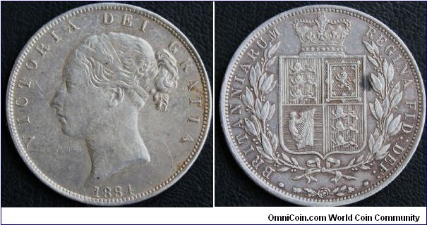 Silver 1/2 Crown 1884