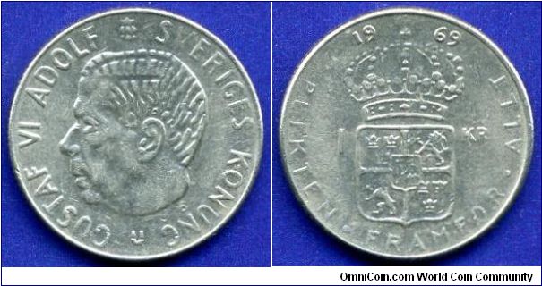 1 Krona.
Gustaf VI Adolf.


Cu-Ni.