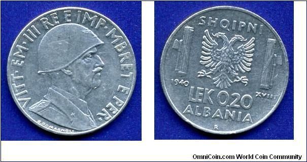 0,20 Lek.
Vittorio Emanuele III.
Protectorate of Italy, Albania.
(R) Roma mint.
Mintage 700,000 units.


Rafting Akmonital.