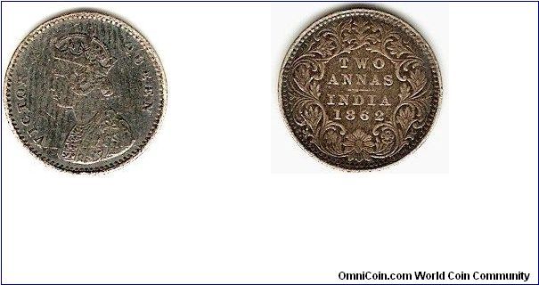 British India
2 annas
Victoria queen
0.917 silver