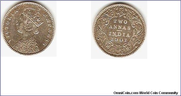 British India
2 annas
Victoria empress
0.917 silver