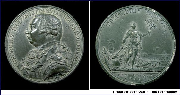 Peace of Amiens (George III) - White metal medal mm. 48