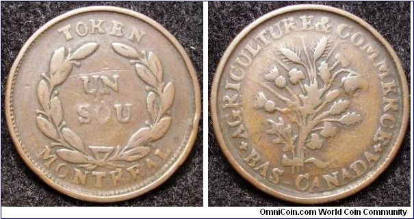 1800's Bank of montreal half penny token