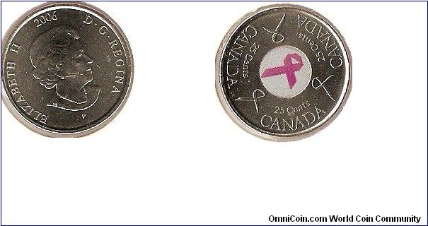 25 cents
breast cancer
Elizabeth II, effigy by Susanna Blunt