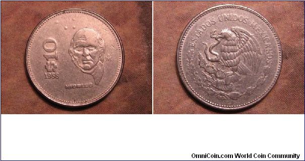 1988 10 Pesos Mexico