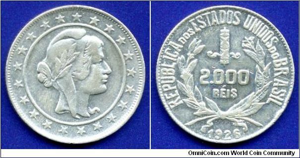 2000 reis.
United States of Brazil.


Ag500f. 7,9gr.