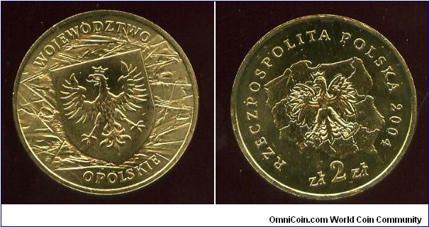 Opolskie Province
Provincial coat of arms
Eagle over map of poland, value & date