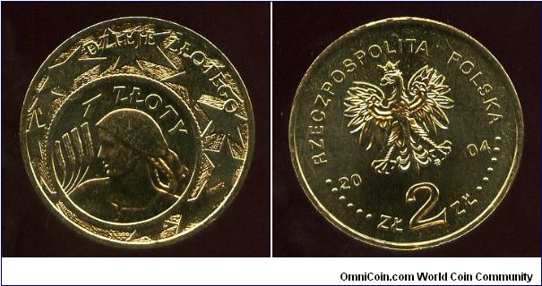 History of the Polish Zloty
1924 one-zloty coin surrounded by 5 pointed stars
Eagle, value & date
