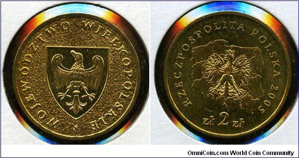 2 zloty
Wielkopolskie Province
Provincial coat of arms
Eagle, value & date