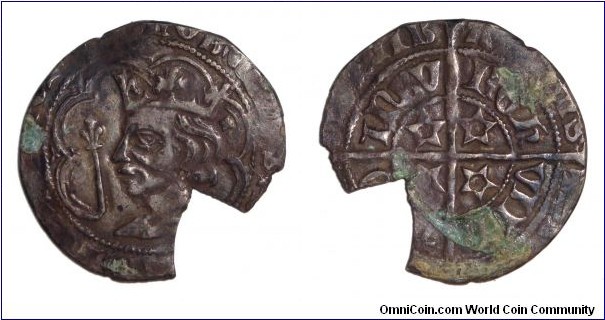 SCOTLAND (KINGDOM)~AR Groat 1329-1371 AD. Under King: David II.
