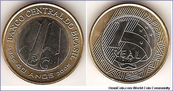 1 real
bimetal coin
40th anniversary of Central Bank of Brazil