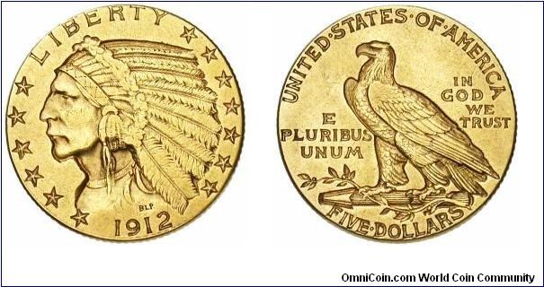 $5 Indian Half Head Eagle