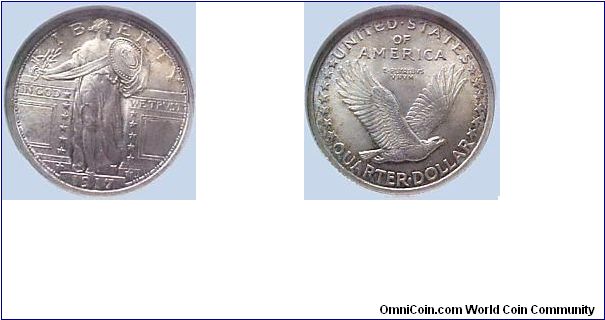 1917 (Type 1) Standing Liberty Quarter