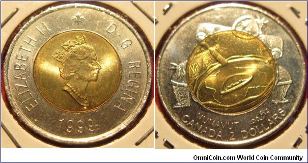 2 Dollars, Nunavut, Bimetal