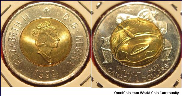 2 Dollars, Nunavut, Bimetal