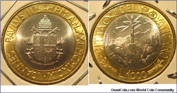 1000 Lire, Pope J.P.II, Bimetal