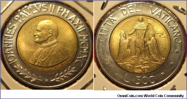 500 Lire, Pope J.P.II, Bimetal