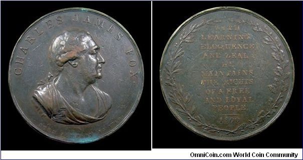 Charles James Fox - AE medal mm. 53
