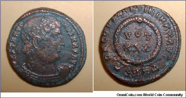 Constantine the Great AE3. 329-330 AD. CONSTANTINVS MAX AVG, rosette diademed, draped & cuirassed bust right / DN CONSTANTINI MAX AVG, VOT XXX in wreath, *SMHA in ex. Heraclea mint. mm 18,6 grs 2,6