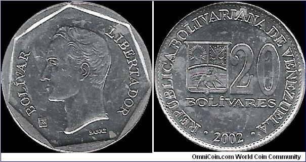 20 Bolivars 2002