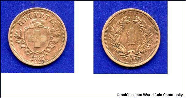 1 rappen.
Helvetia.
(B) Bern mint.


Br.