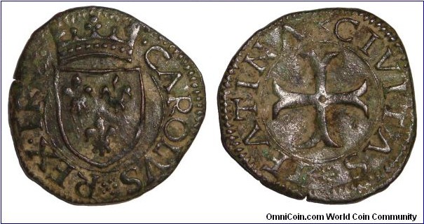 TEATINA (MUNICIPAL)~AE Liard 1483-1498. Under King: Charles VIII.