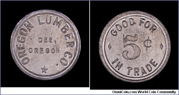 Oregon Lumber Co. token, Dee, Oregon.