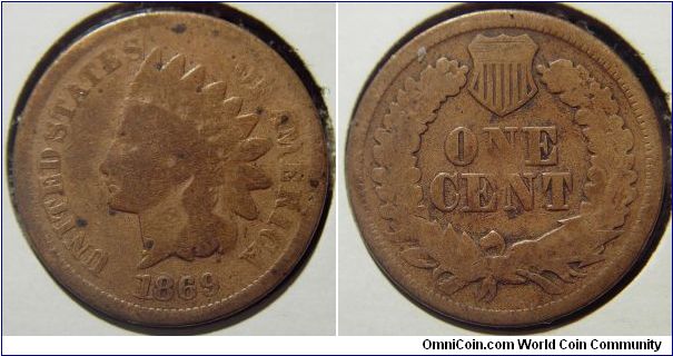 1869 Indian Head Cent