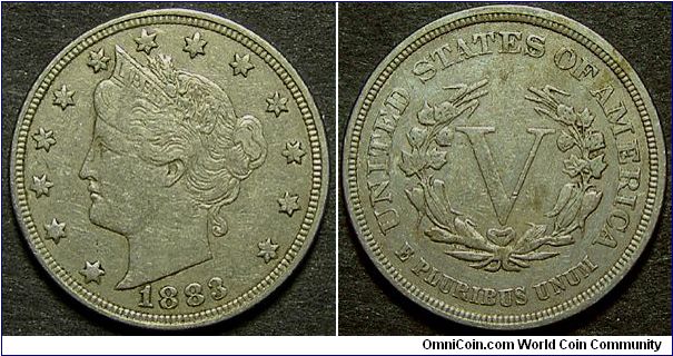 1883 Liberty Head Nickel (No Cents)