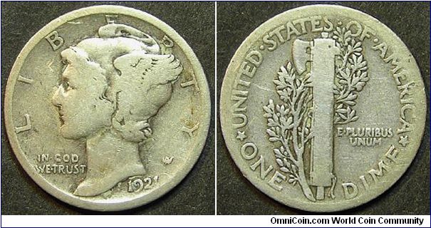 1921 Mercury Dime